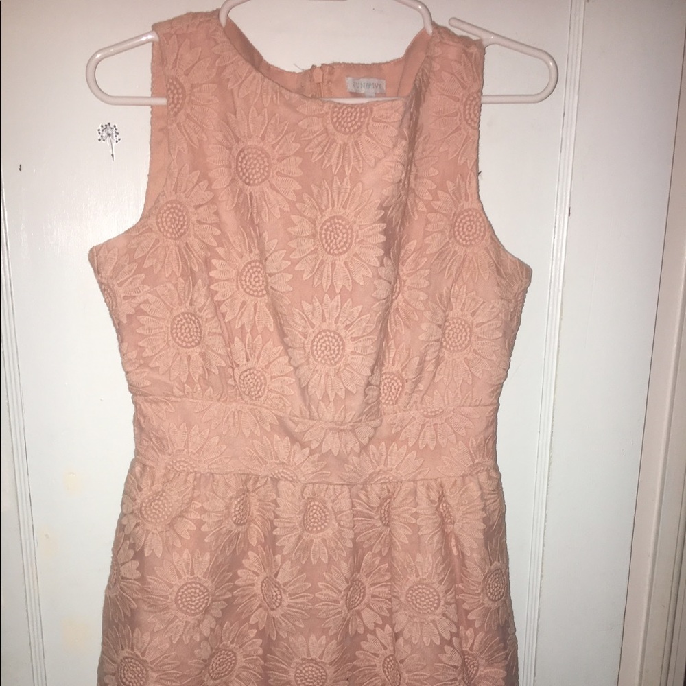 Pink Floral Lace Dress