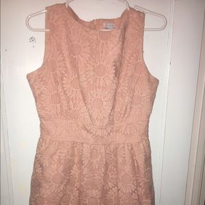 Pink Floral Lace Dress