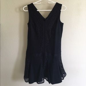 Ann Taylor Navy V-Neck Dress