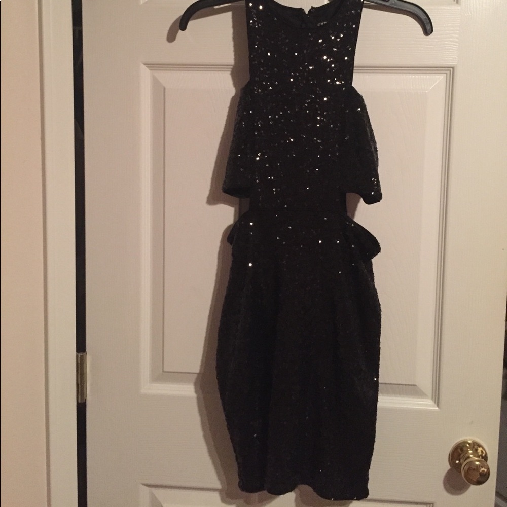 Sequin cut out dress