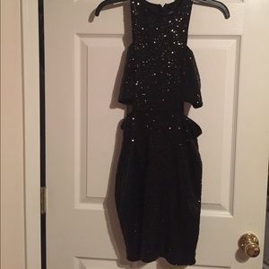 Sequin cut out dress