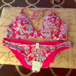 Cupshe pink floral bikini