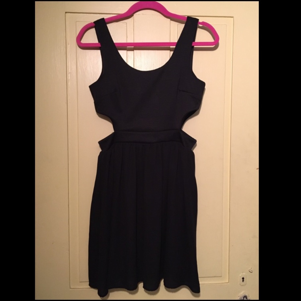 Short black dress with cutouts