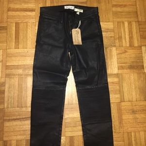 New madewell black coated moto pants