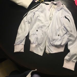 White mesh bomber jacket