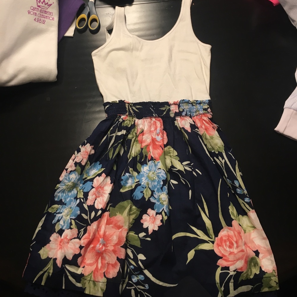 White and floral dress