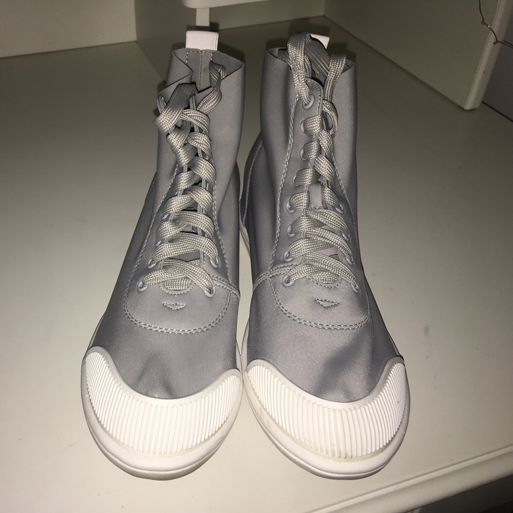 Grey lace up sneakers