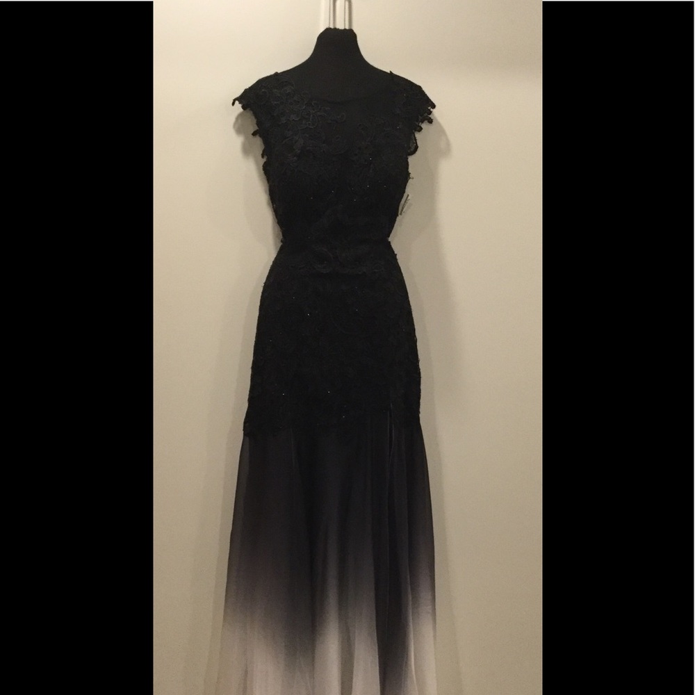 NEWBlack Lace Illusion-yoke Mermaid Gown MacDuggal - Picture 7 of 8
