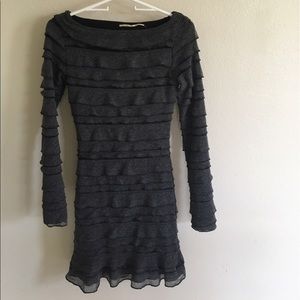 Max Studio Gray Scalloped Dress