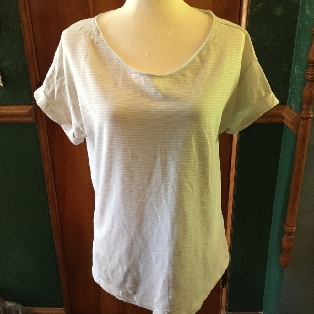 Light Grey with White Stripes Gap T-Shirt