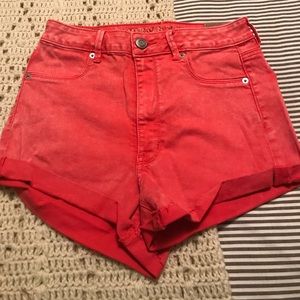 American eagle faded highwaisted denim shorts