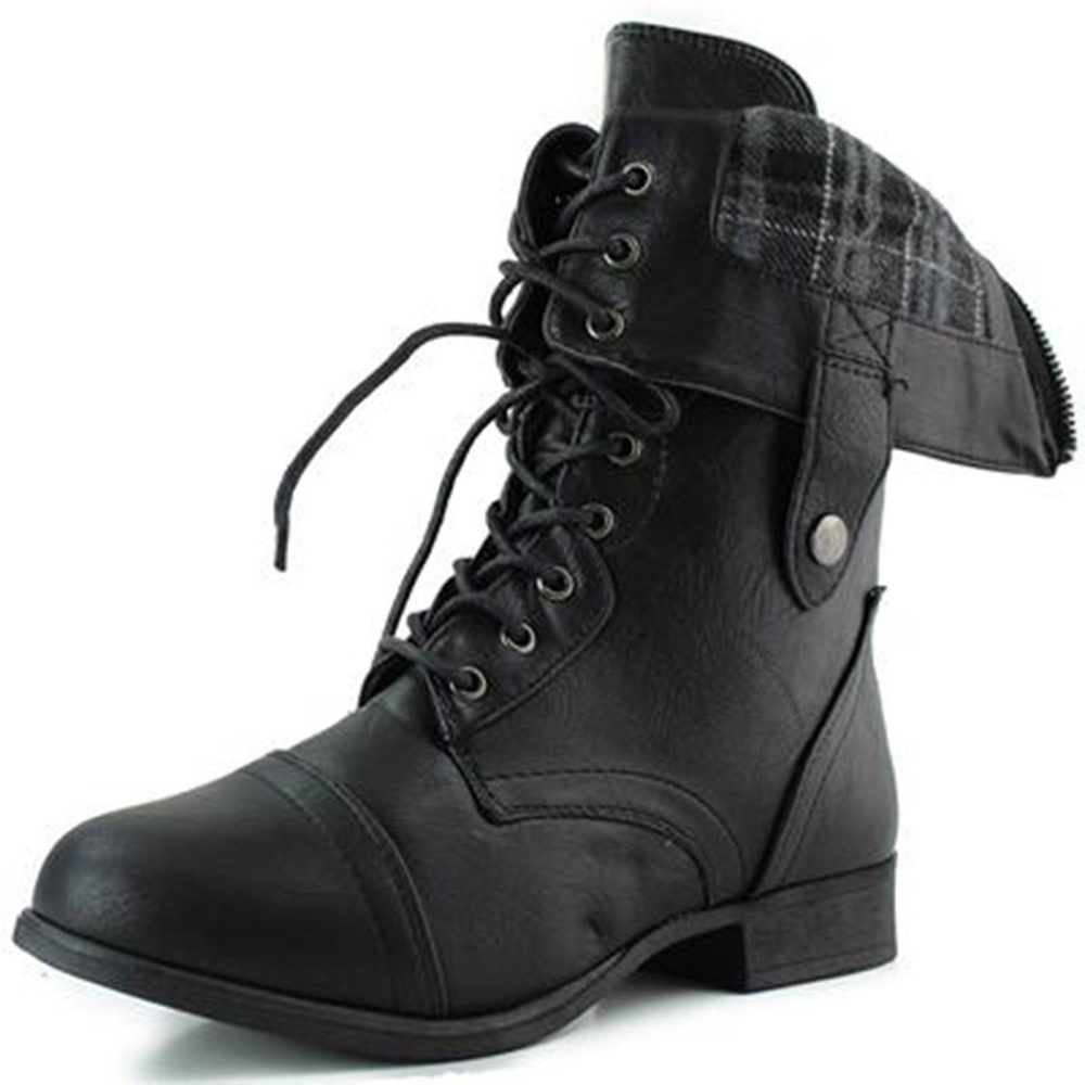 Top Moda Black Combat Boots