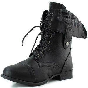 Top Moda Black Combat Boots