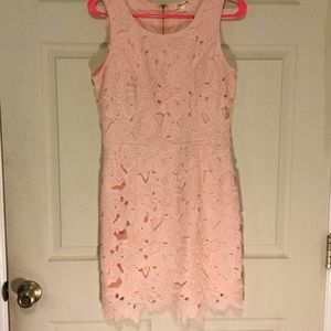 Pale pink dress, boutique lace overlay size L