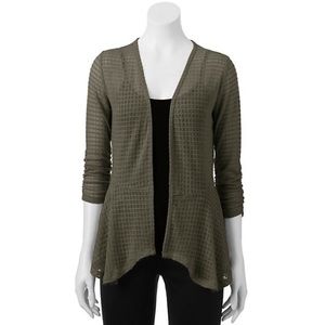 Olive Peplum Cardigan