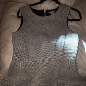 Black and white peplum top