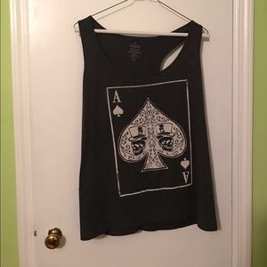 Torrid Gray Skull Card Tank; Size 3