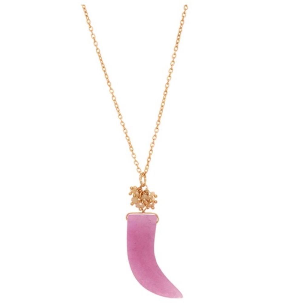🌅📿Purple Horn Pendant Necklace
