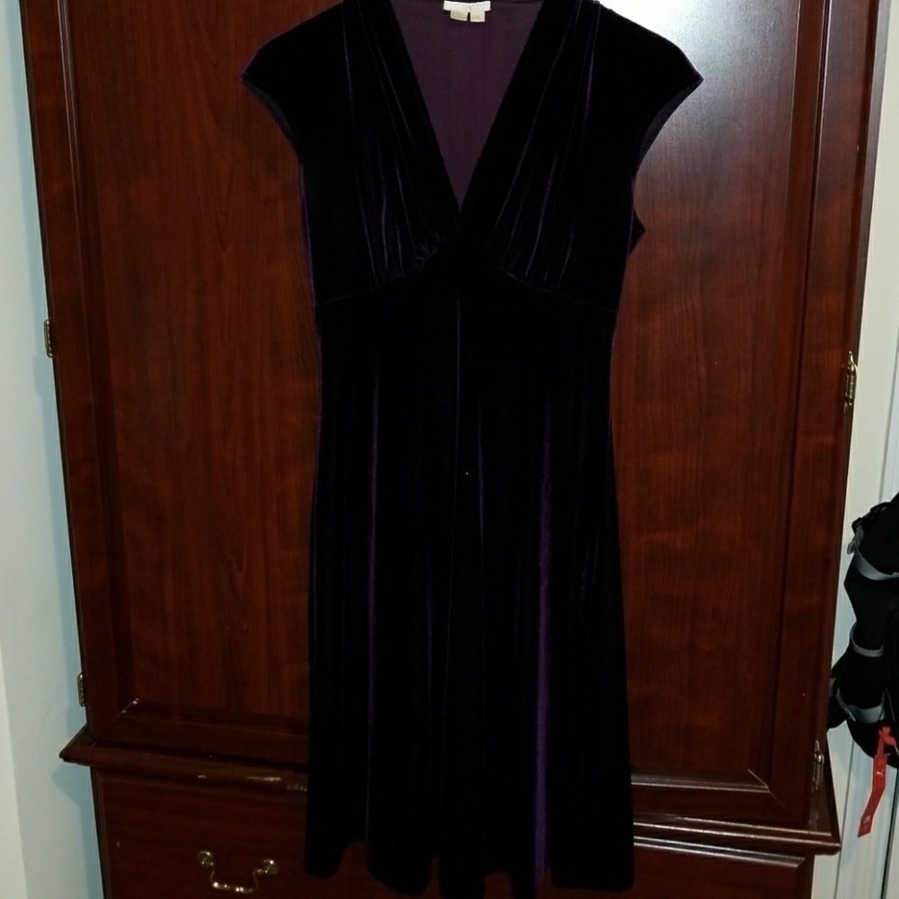 Eggplant velveteen dress