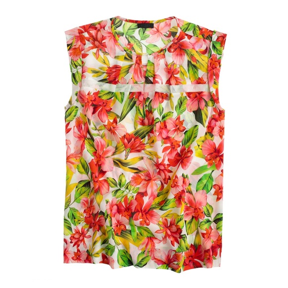 J. Crew Collection Sleeveless Blouse in Hibiscus - Picture 4 of 8