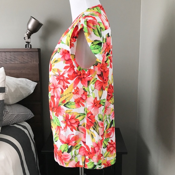 J. Crew Collection Sleeveless Blouse in Hibiscus - Picture 7 of 8