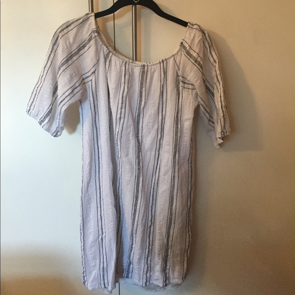 Off the shoulder striped dress