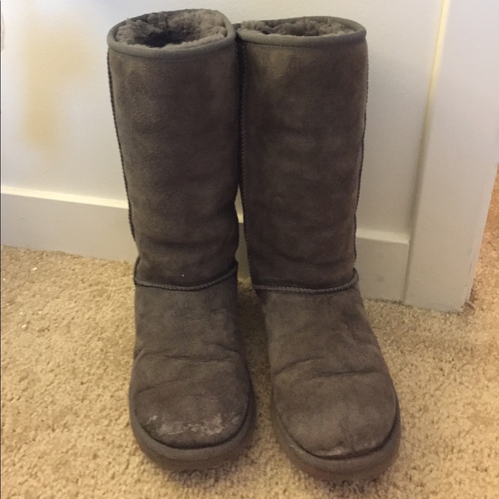 Gray Tall Ugg Boots Size 6