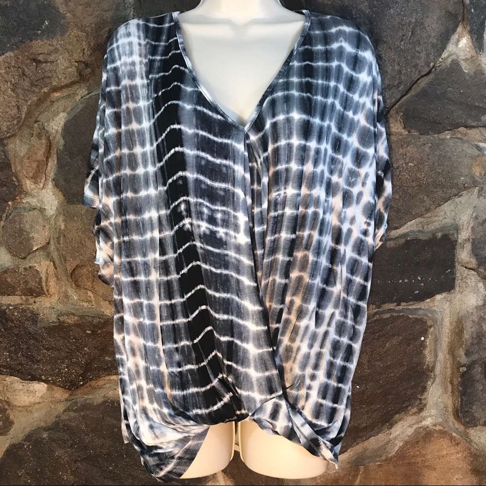 ๐2X HP ๐ Midnight Tie Dye V-Neck Wrap Top SM-LG - Picture 4 of 8