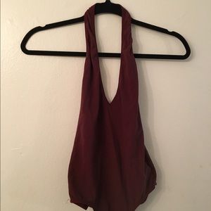 Maroon halter top bodysuit
