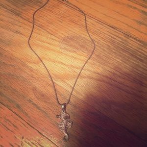 Pink gem sea horse necklace! Very pretty!