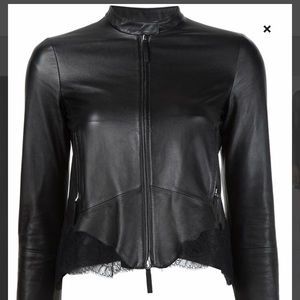 New black leather and lace Roberto Cavali Jacket