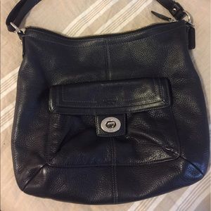 Coach Penelope black leather purse silver hardware