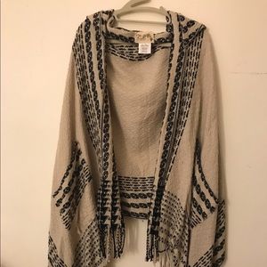 Light wool wrap with hood.