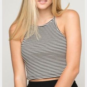Striped halter crop top