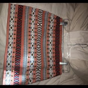 Cute print skirt with gold studs