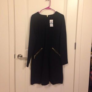 Michael Kors Long-Sleeve Zip Pocket Dress