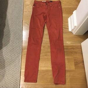 burnt orange AG jeans