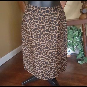 Giraffe Print Silk Skirt