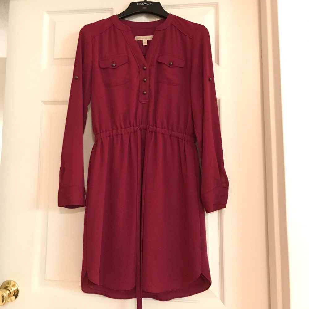 Dark Red Shirt Dress, Banana Republic