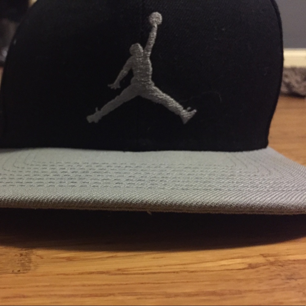 Grey and Black Jordan hat
