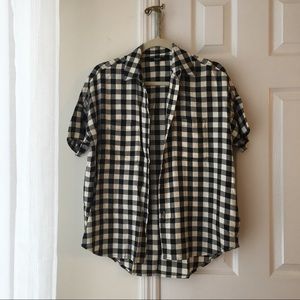 MADEWELL GINGHAM SHORT SLEEVE BUTTON UP SIZE XXS