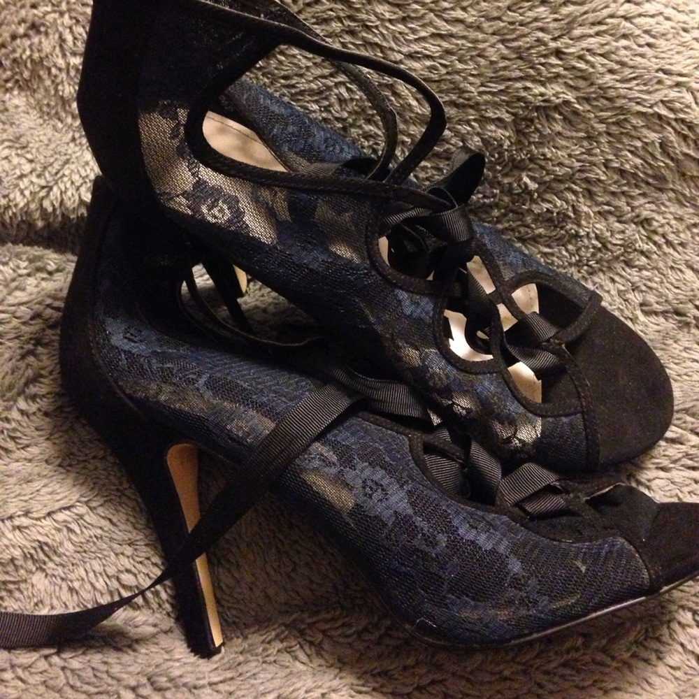 Torrid lace up heeled bootie