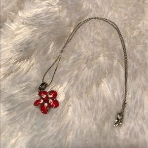 Red flower necklace
