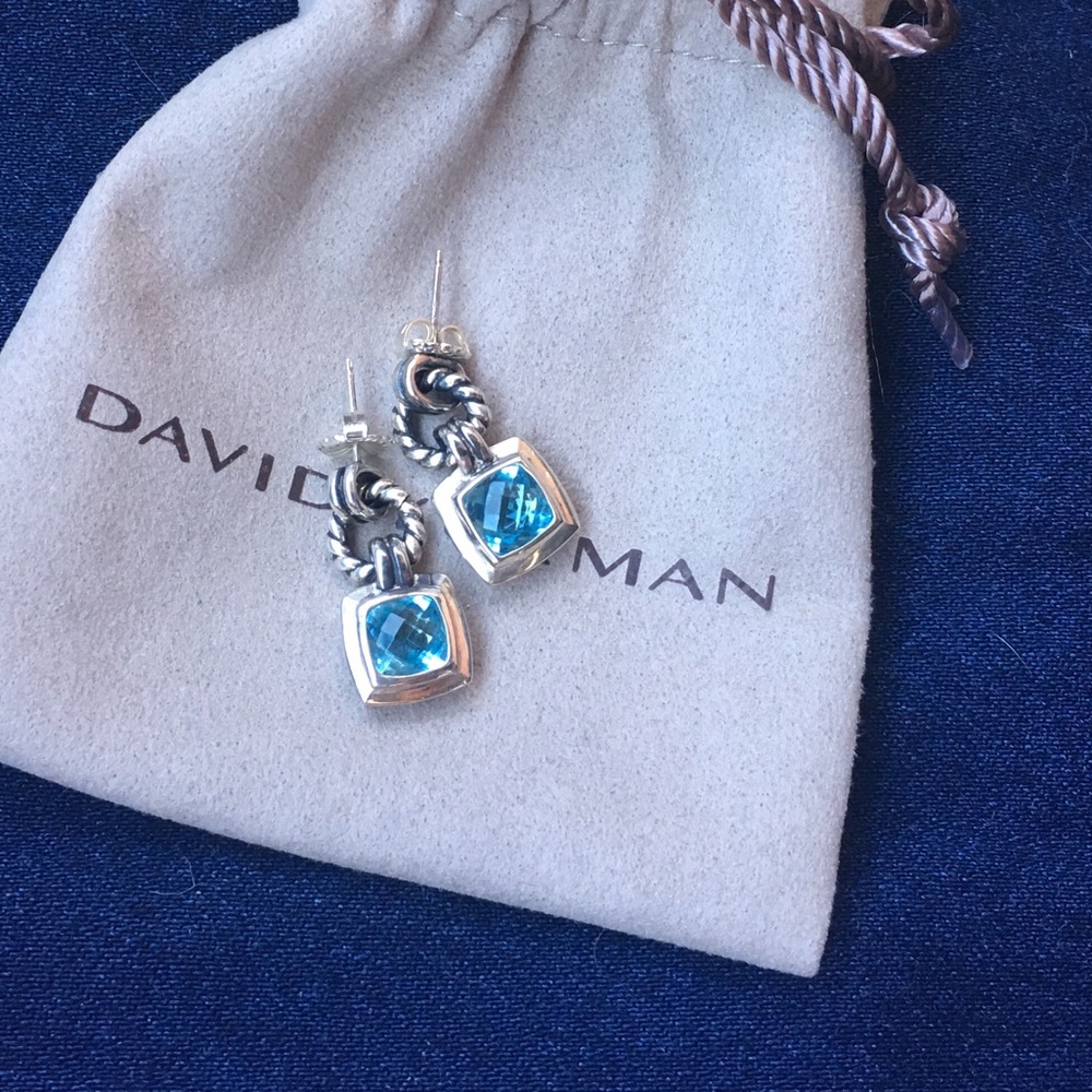 David Yurman Blue Topaz Renaissance drop earrings