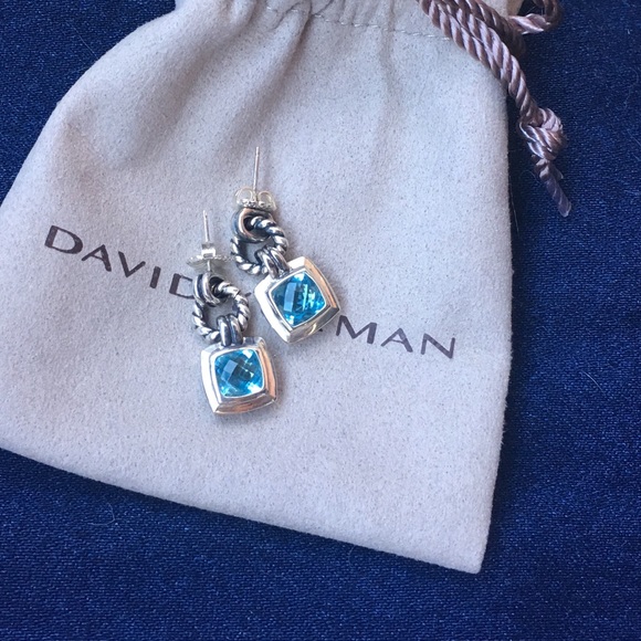 David Yurman Jewelry - David Yurman Blue Topaz Renaissance drop earrings