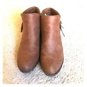 Fringe Camel Colored Booties