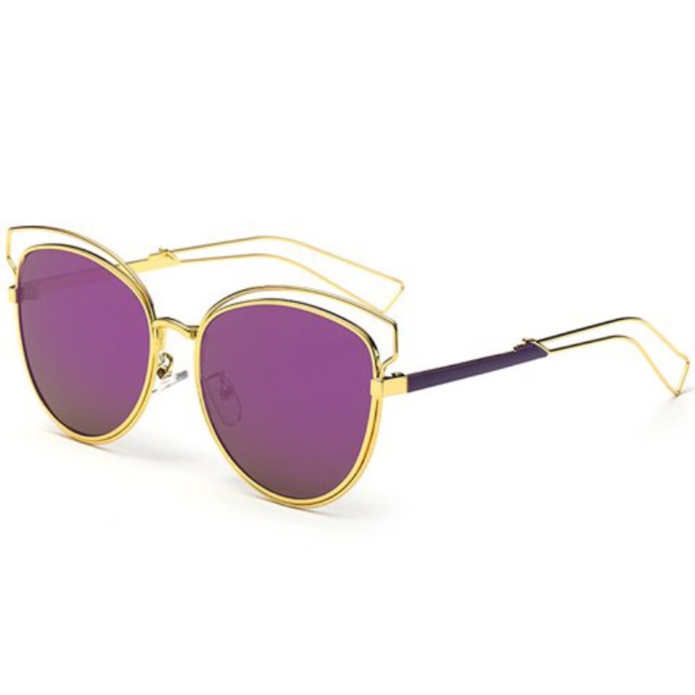 🌅Purple & Gold Hollow Cat Eye Shades