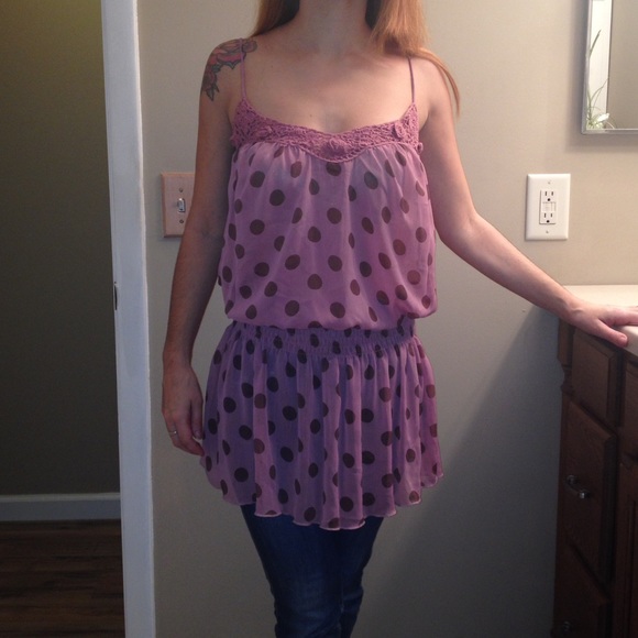 HOST PICK❤️Heart Soul sheer pink and brown tunic - Picture 6 of 8