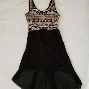 Tribal print hi-low dress