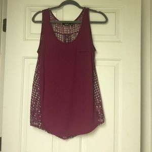 Cotton front and sheer back tank